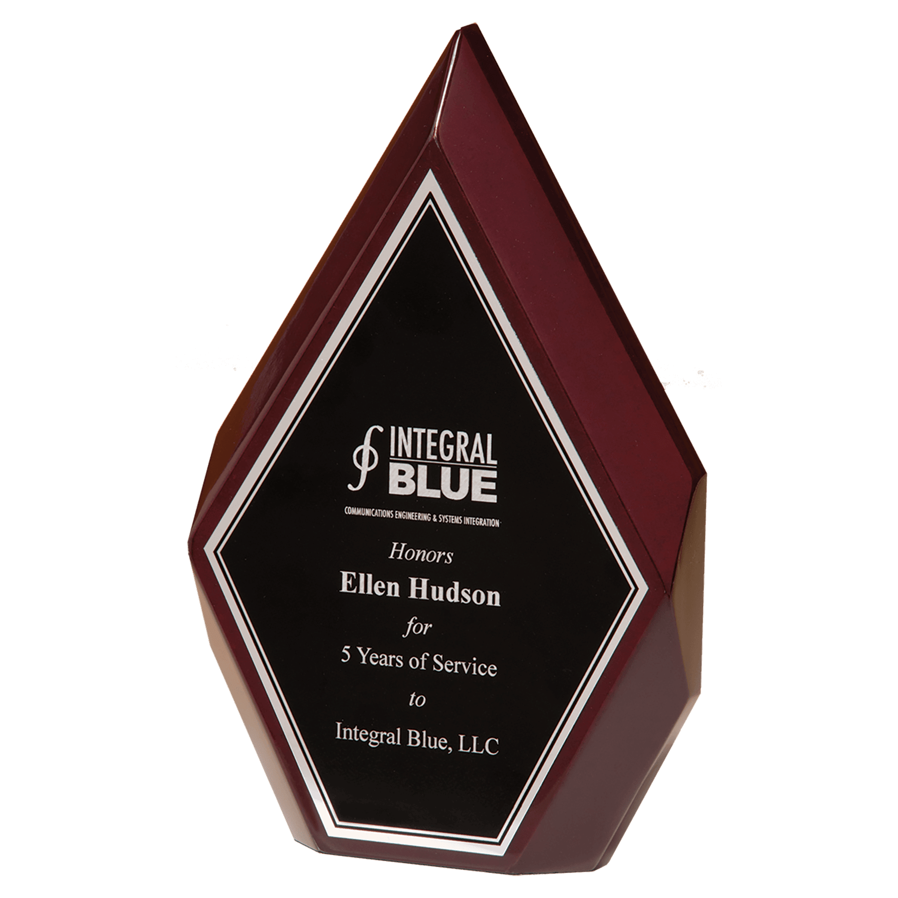 Rosewood High Gloss Diamond with Black and Silver Engraving Plate