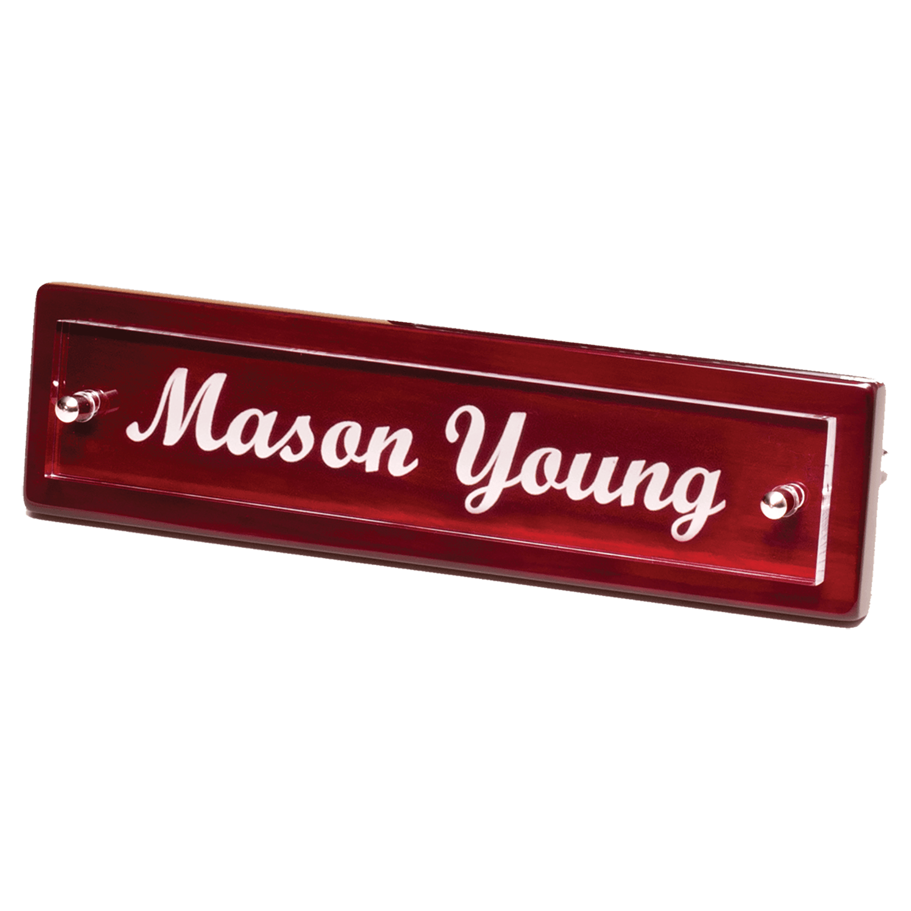 9 1/4" Rosewood Piano Finish Nameplate with Acrylic Engraving Plate