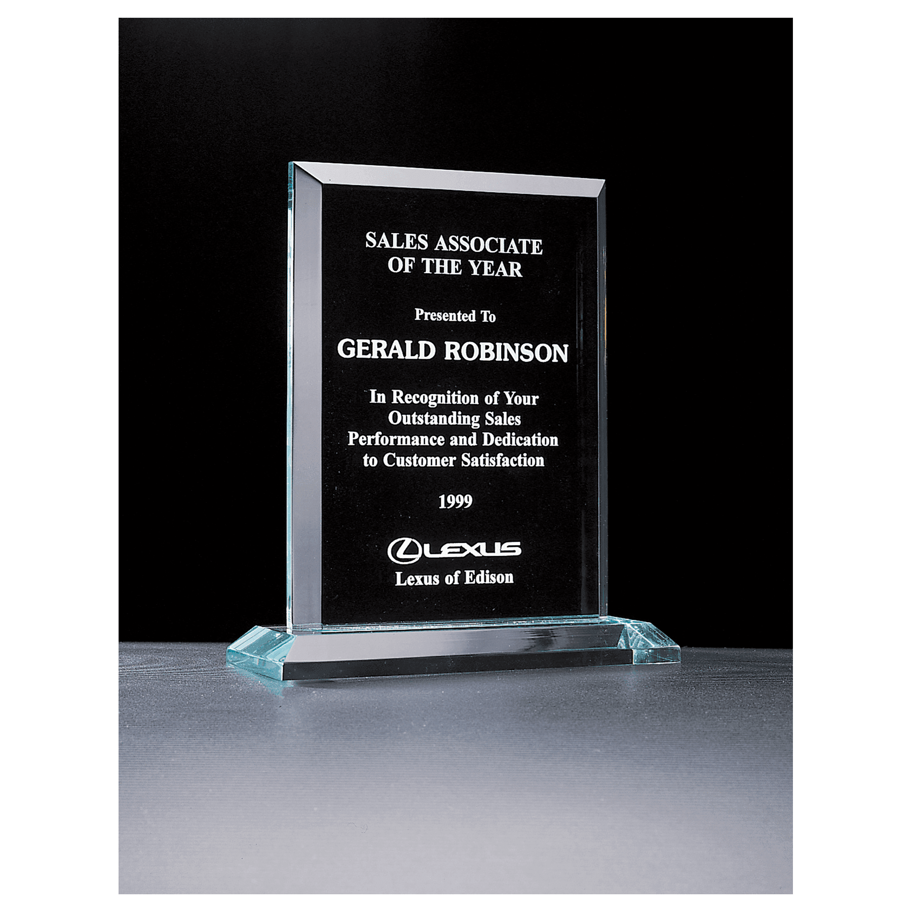 7" x 8 1/4" Apex Series Jade Acrylic Award
