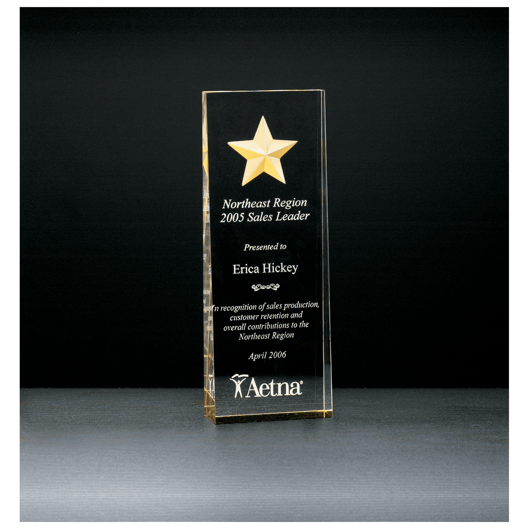 8" Constellation Series Etched Star with Gold Paint-Filled and