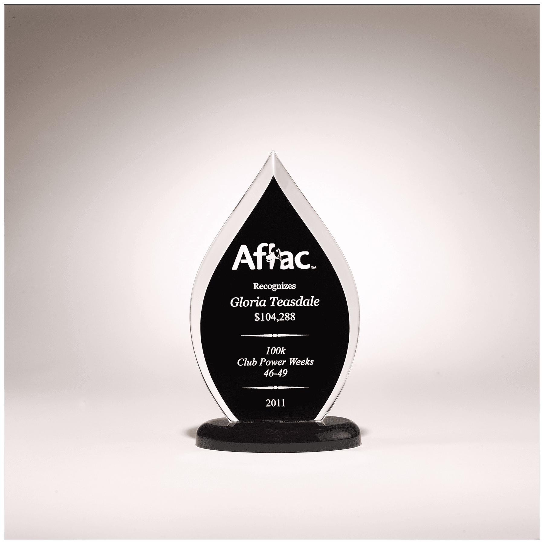 10" Flame Series Clear Acrylic with Black Silkscreened Back