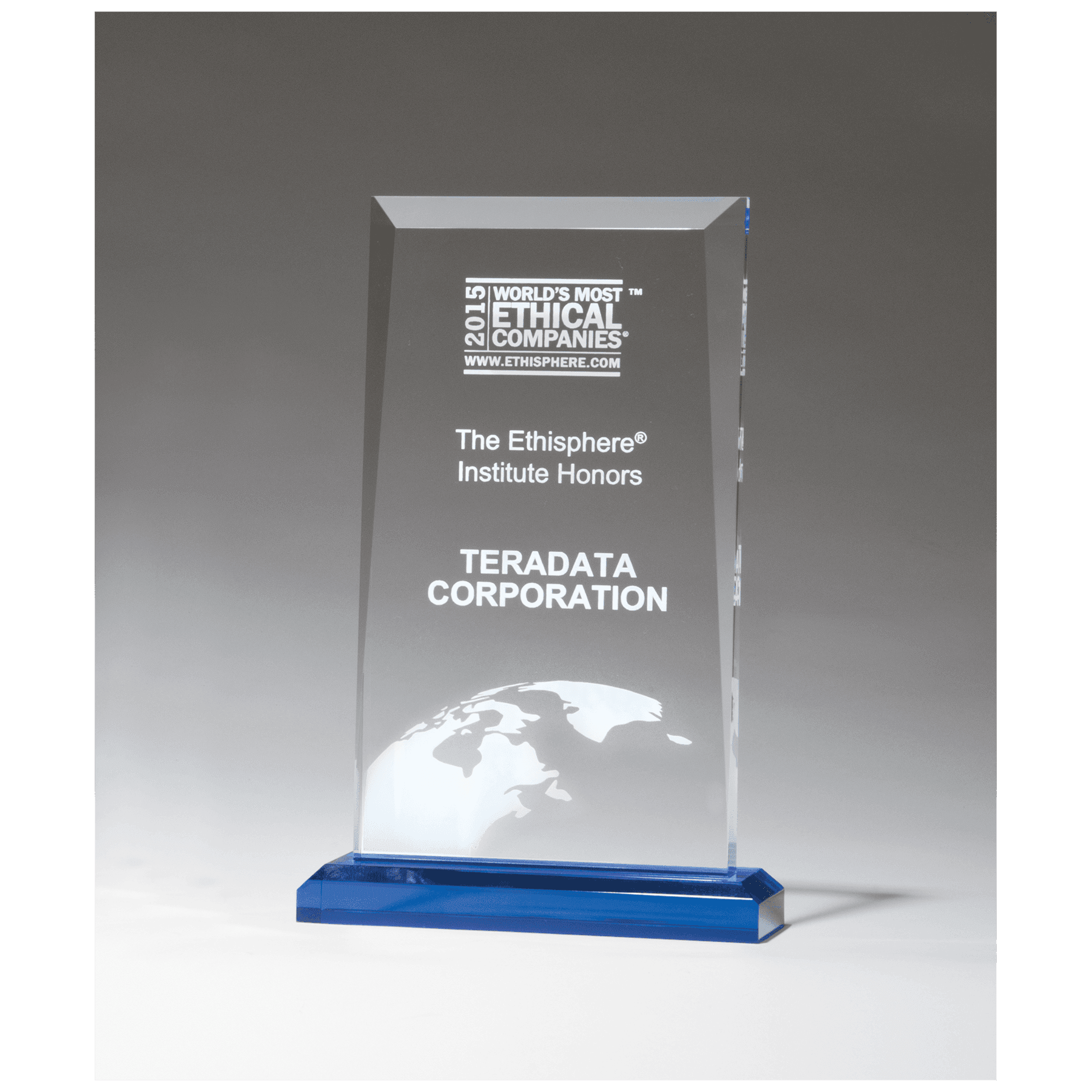 6 x 9 3/4" Apex Series Award with Blue Highlights and Blue Base