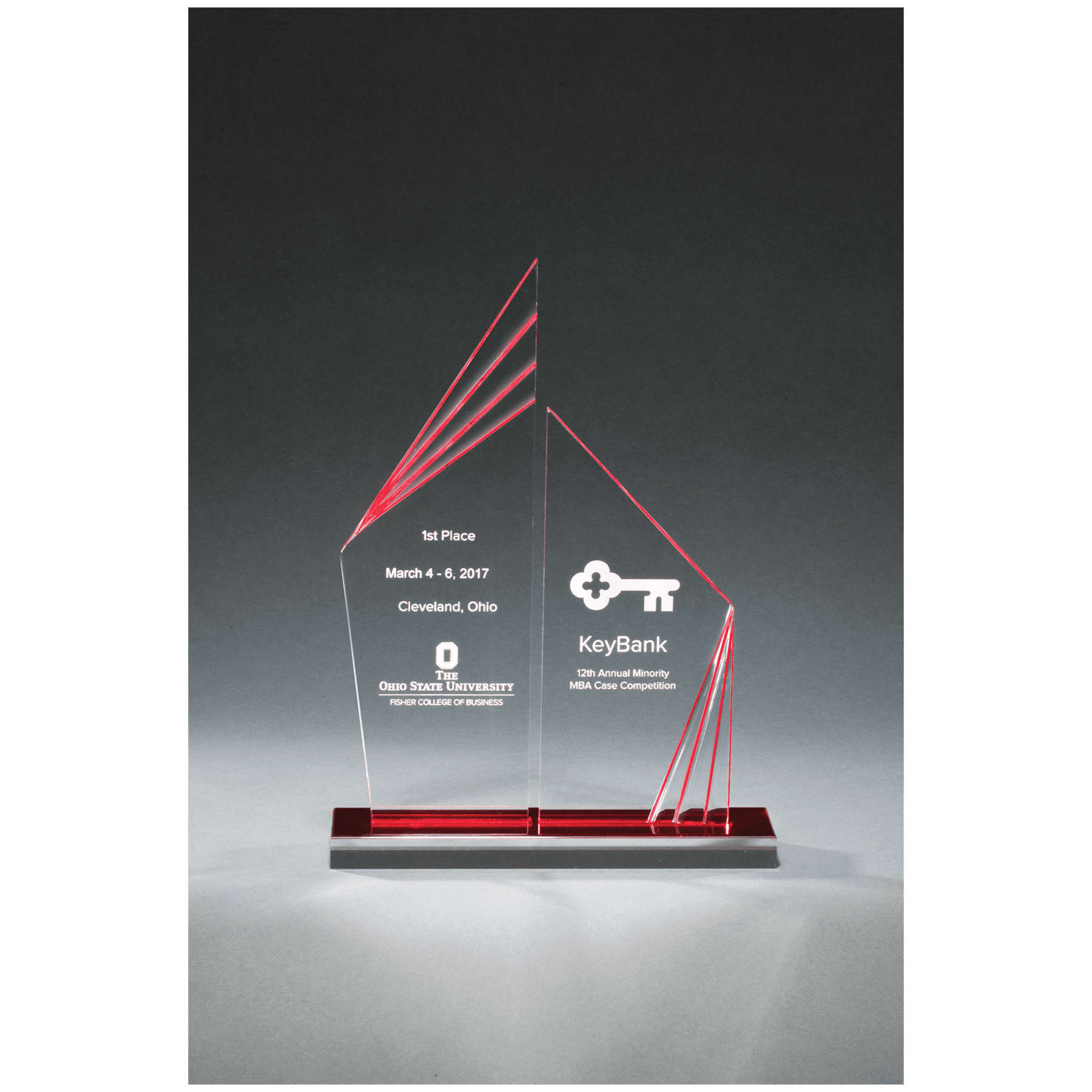 9 1/2" Double Zenith Acrylic with Red Mirror Base
