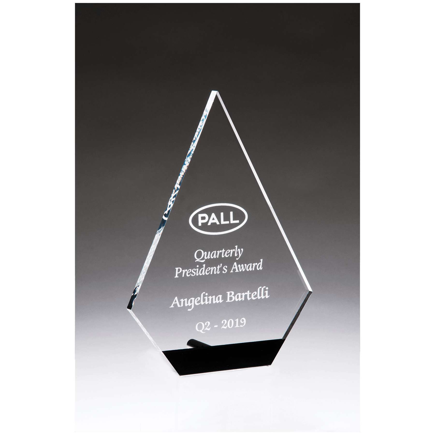 5 3/4" x 8" Diamond Series Clear Acrylic with Black Accent and Silver