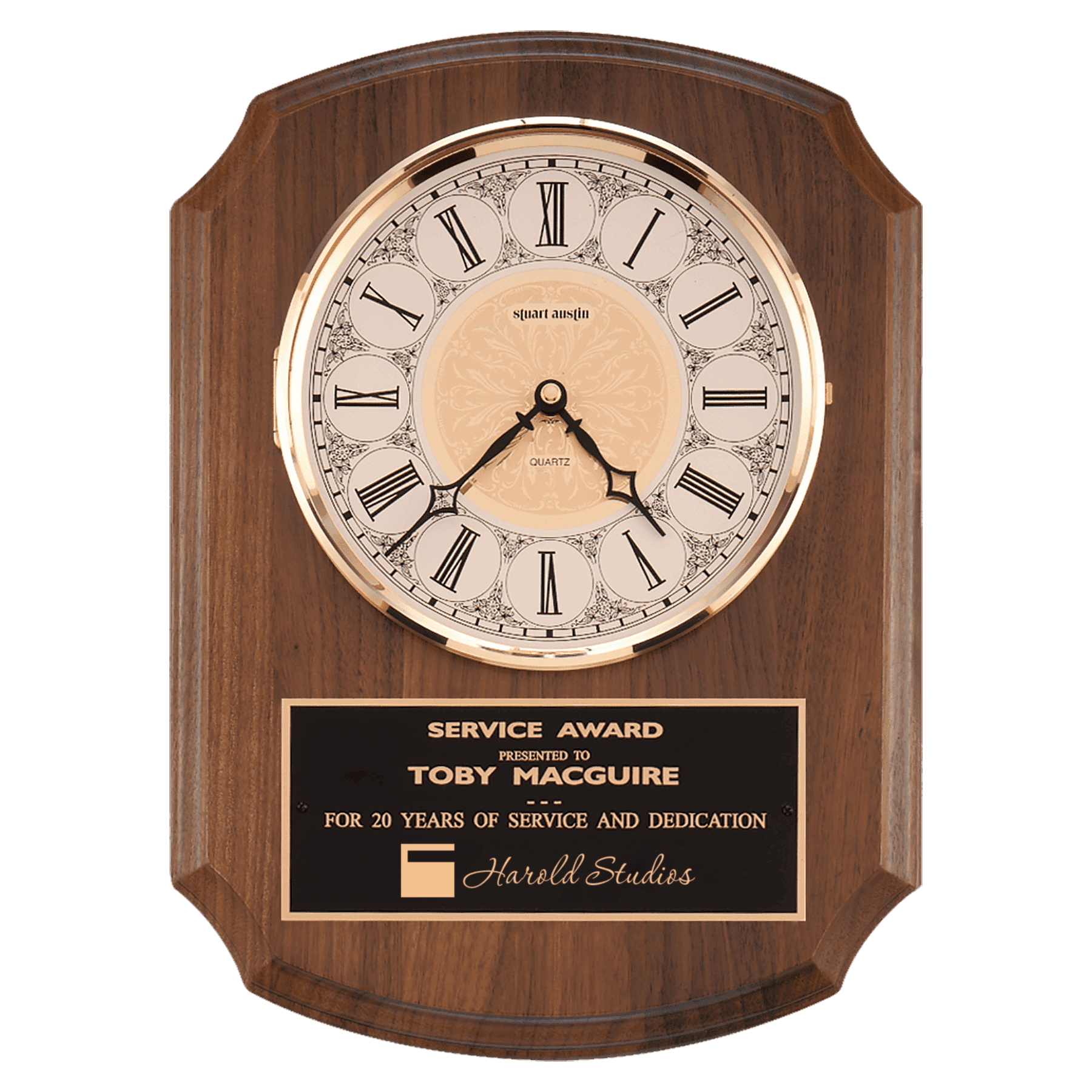 10 1/2" x 13" Walnut Quartz Clock