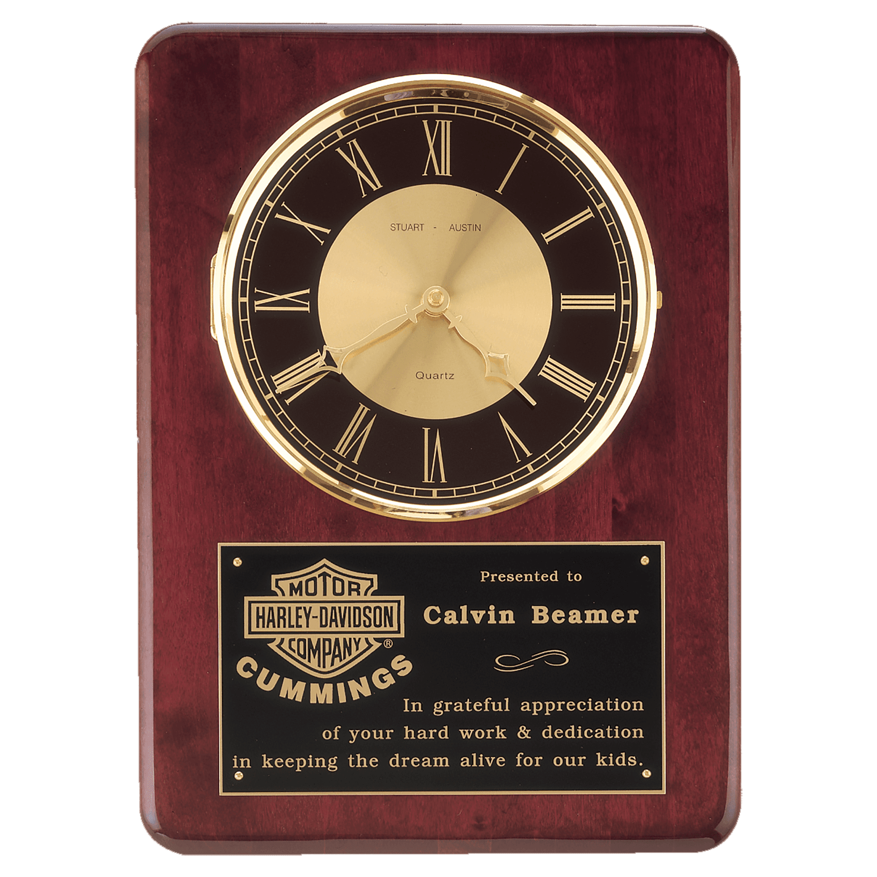 12" x 15" Rosewood Piano Finish Clock