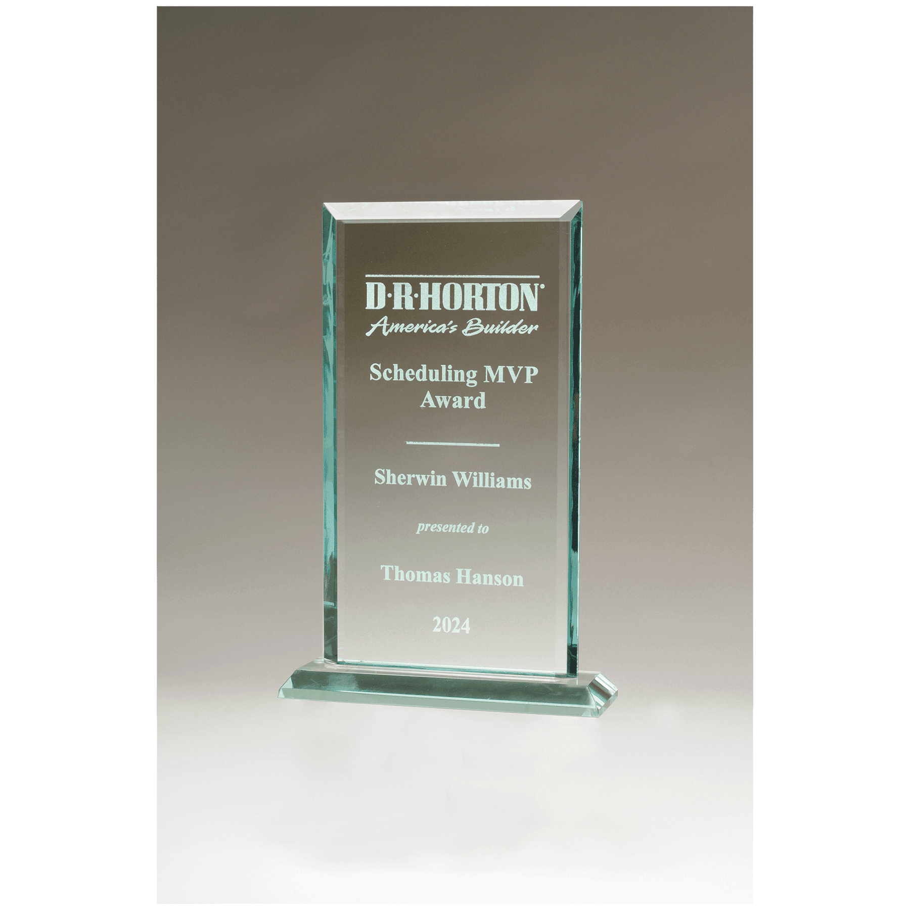 6 1/4" x 9 1/8" x 1/2" Thick Apex Series Jade Glass Award