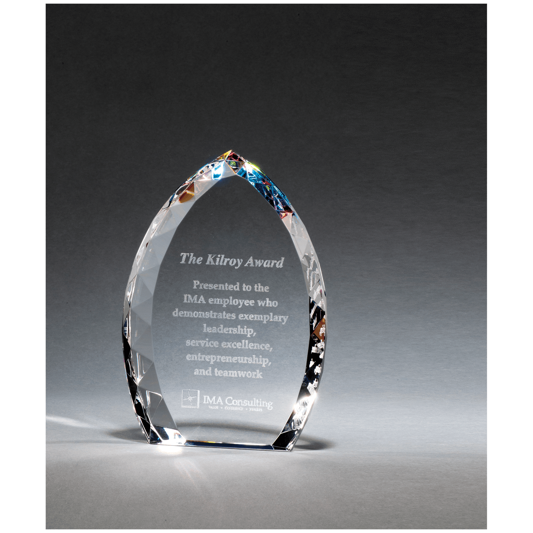 6" x 8" x 1 1/8" Crystal Flame with Jeweled Edge and Prism-Effect