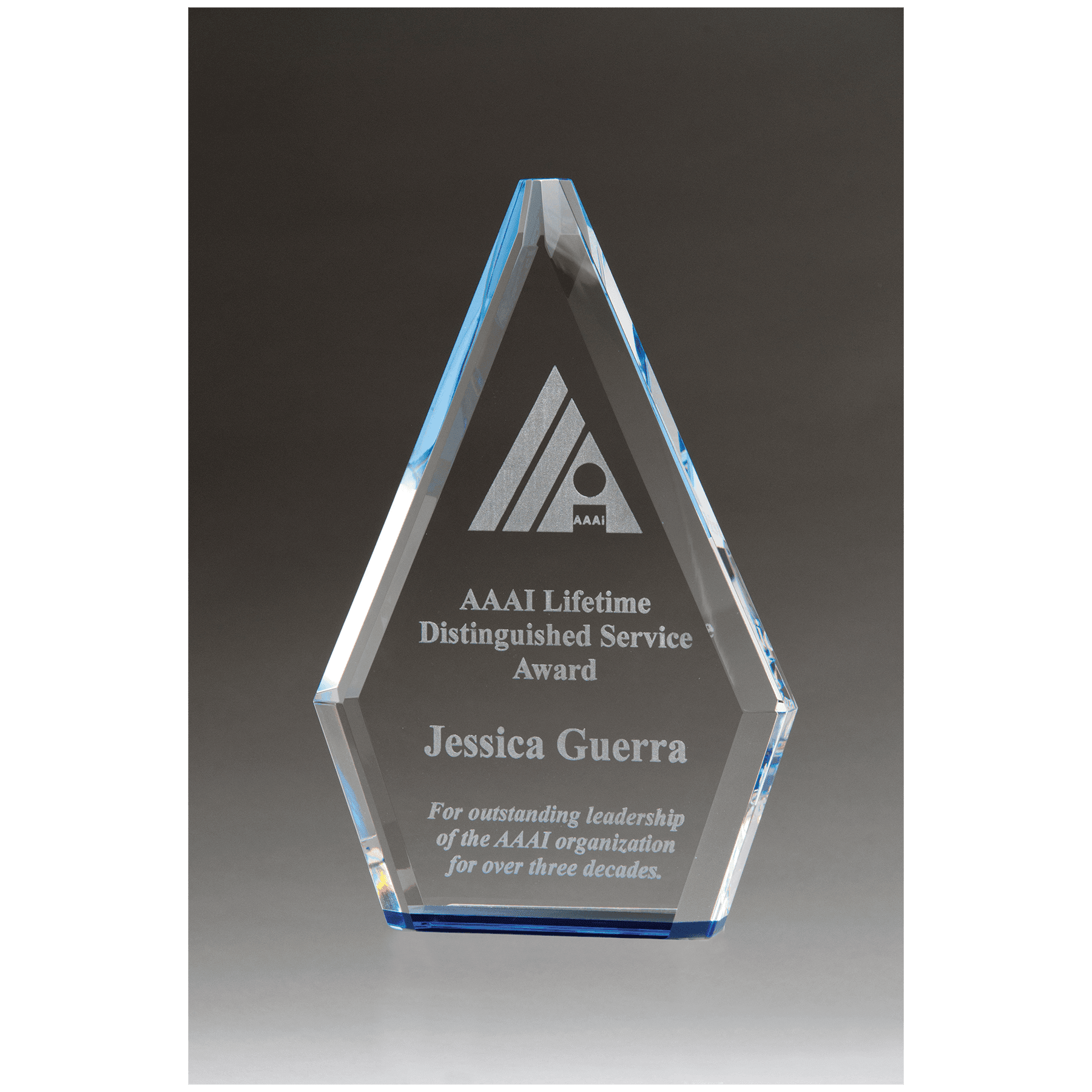 6 1/2" x 9 7/8" x 1 1/8" Thick Flame Series Clear Crystal Award with