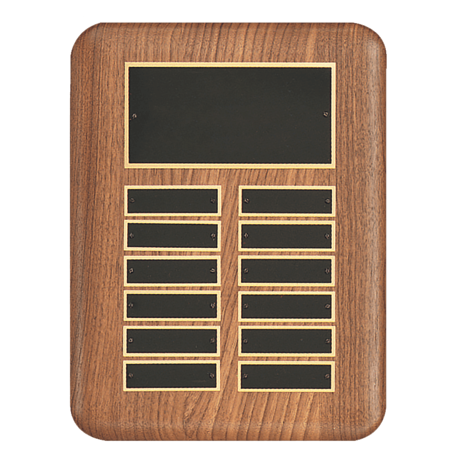 9" x 12" /Plates 7/8" x 2 3/4" American Walnut 12 Plate Perpetual