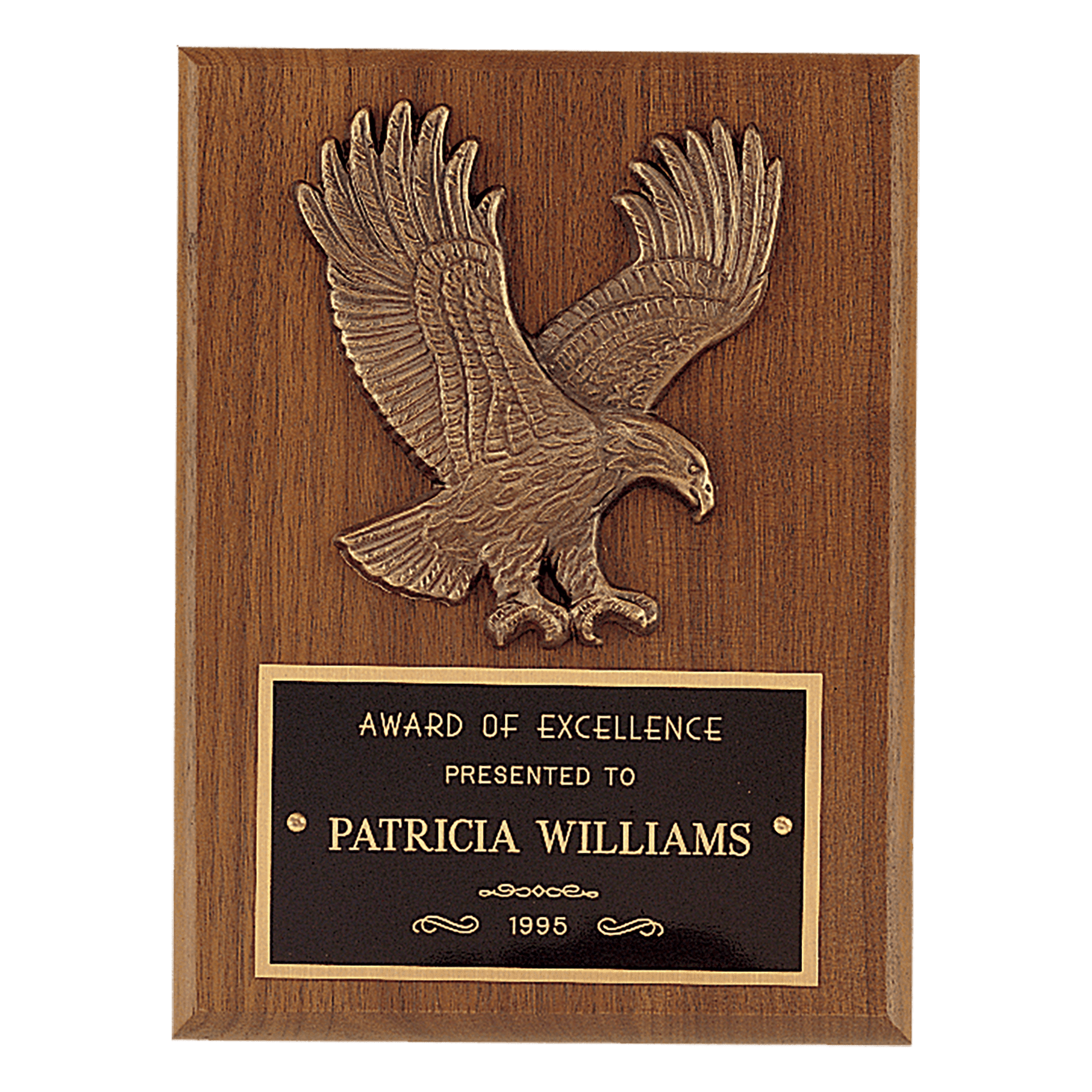 Sculptered Relief Eagle Casting and Laser Engravable Black Plate on