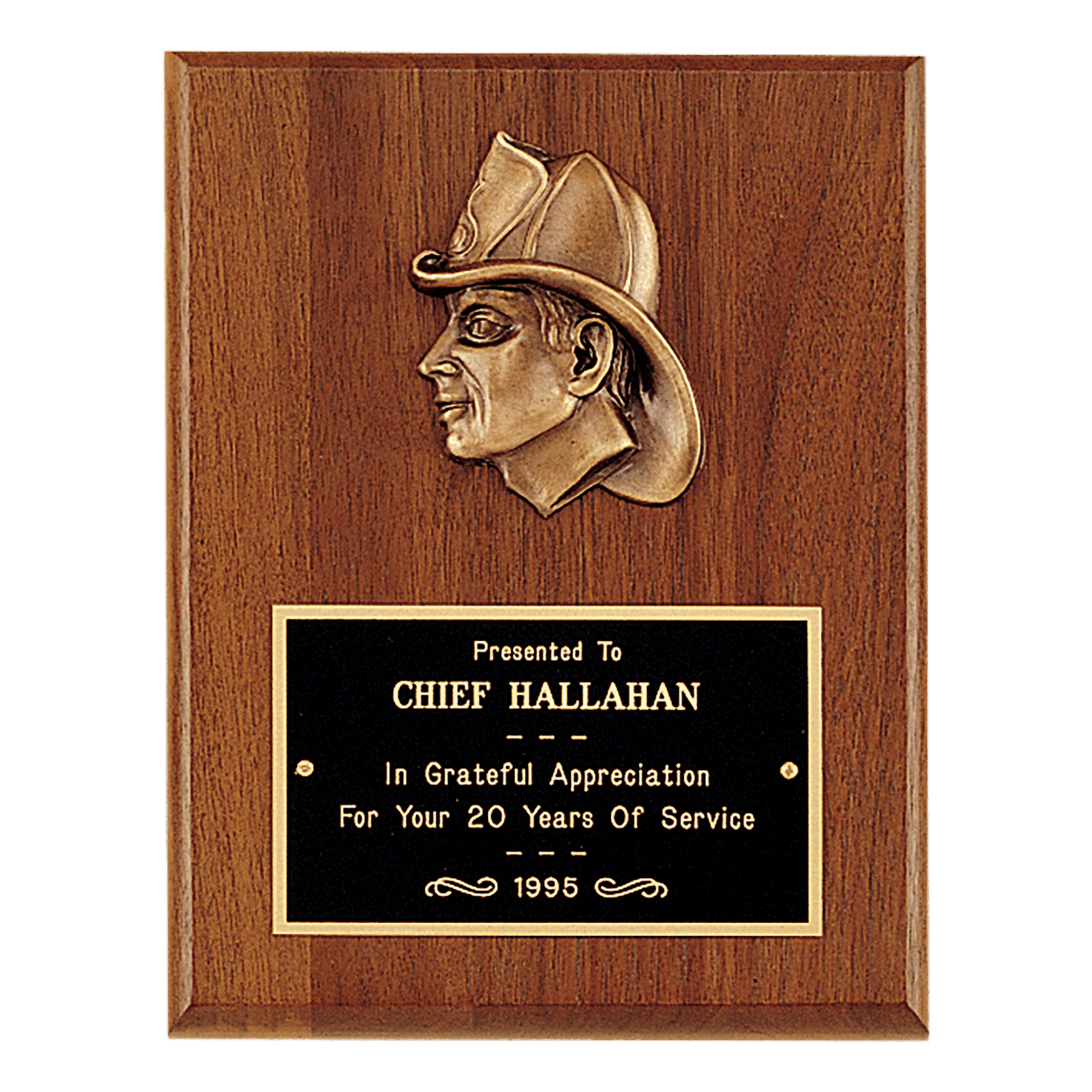 7" x 9" American Walnut Plaque with Firefighter Relief and Black