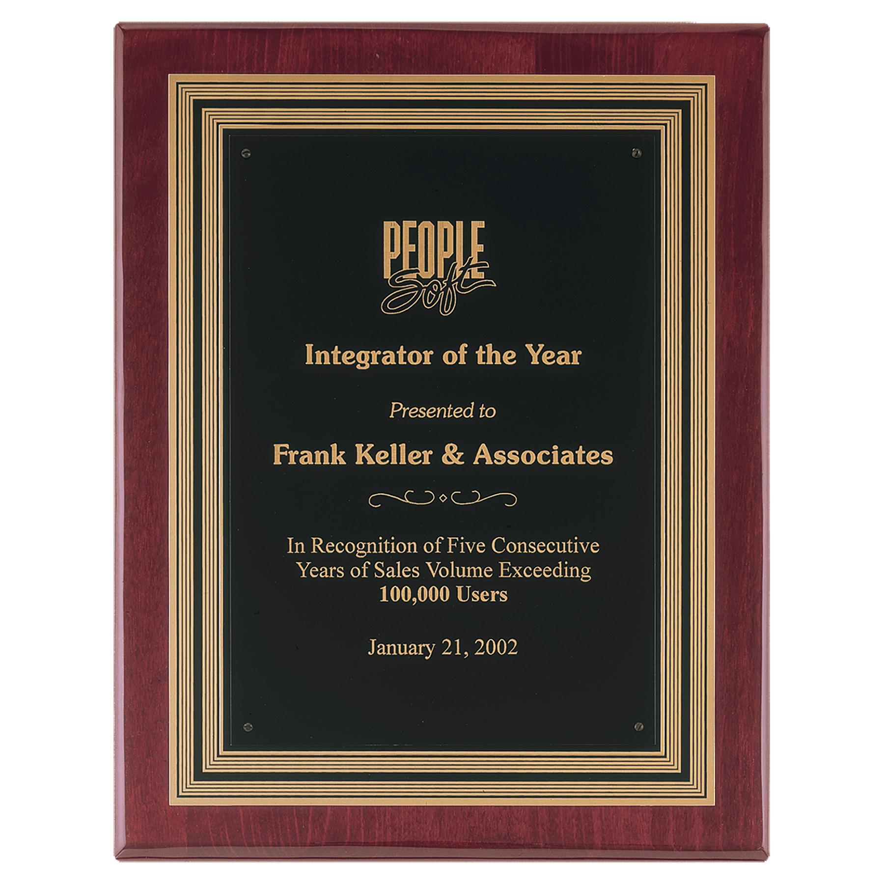 11" x 14" Rosewood Piano Finish Plaque