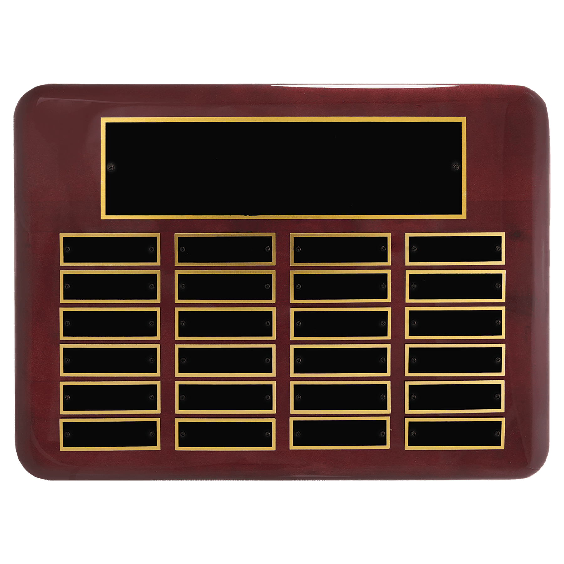 11" x 15"/Plates 7/8" x 2 3/4" Rosewood Piano Finish 24 Plate